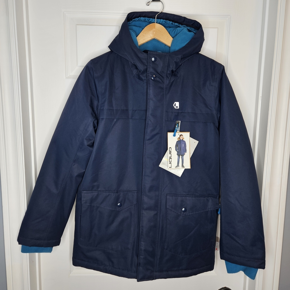 NWT Liquid Boys Navy Blue Teal Winter Coat Size XXL 18-20